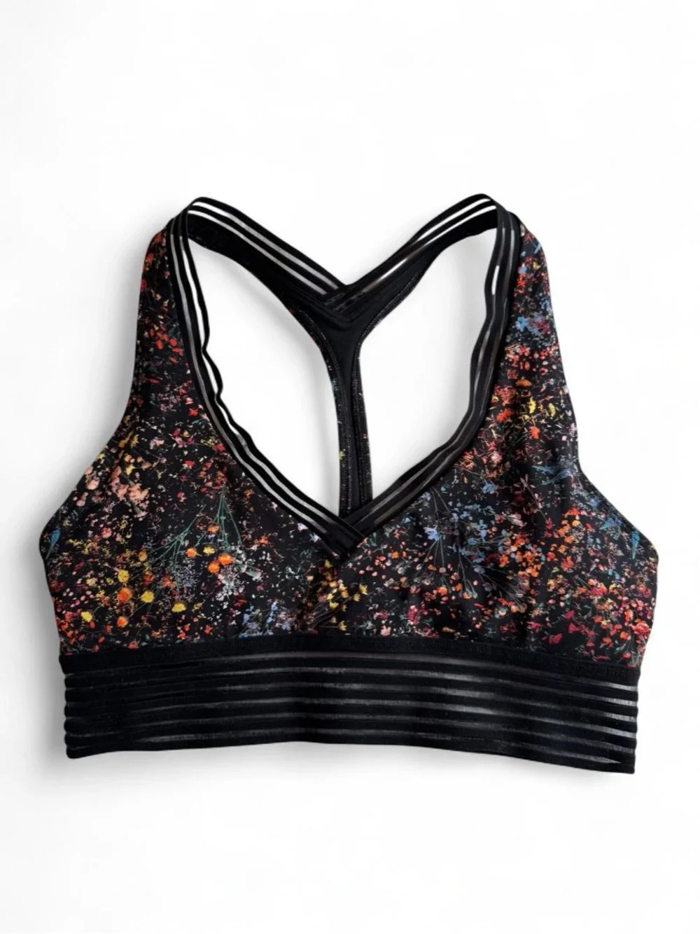 Lululemon Find Focus Bra Flowerescent Multi Black Size 6- W2AYBS